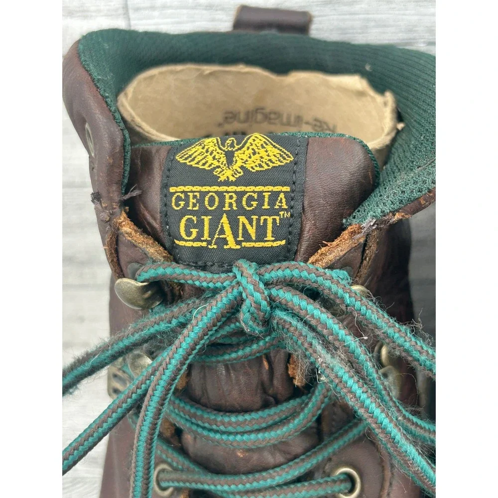 Georgia Boot Georgia Giant G8274 Men Sz 13W Brown Leather 8 Inch Work Boots‎